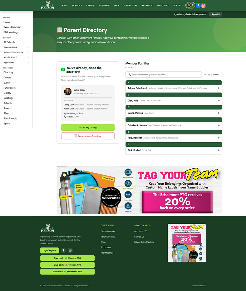 Schalmont PTO Parent Directory